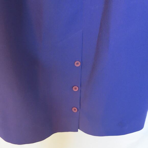 FASHION STAR Vintage Long Skirt Size 12 Lined Pleats Pockets Buttons Purple - Picture 6 of 12